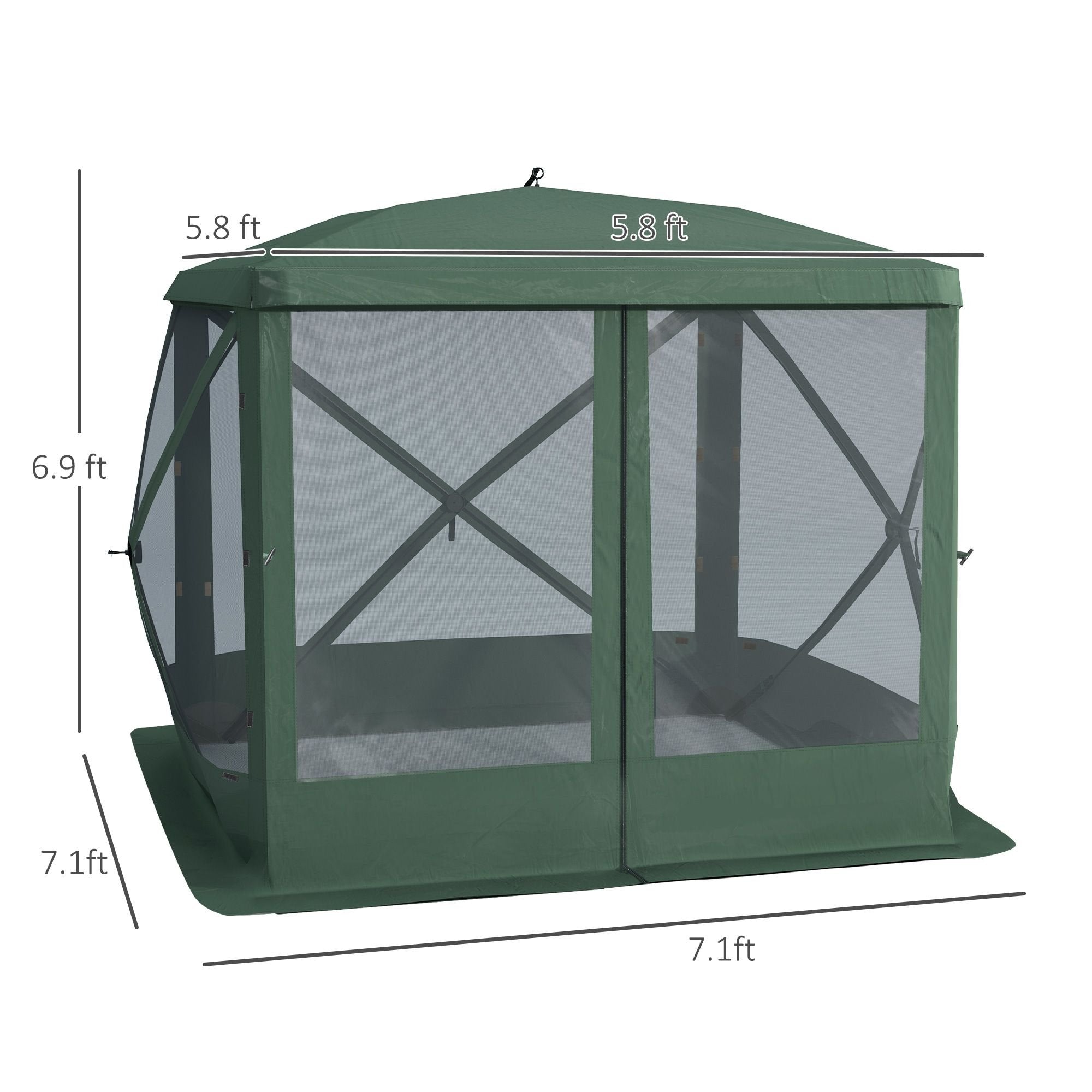Outsunny Pop-Up Camping Canopy Gazebo – Screen Shelter Party Tent, 1-Person Easy Setup with Ventilating Mesh & Carry Bag