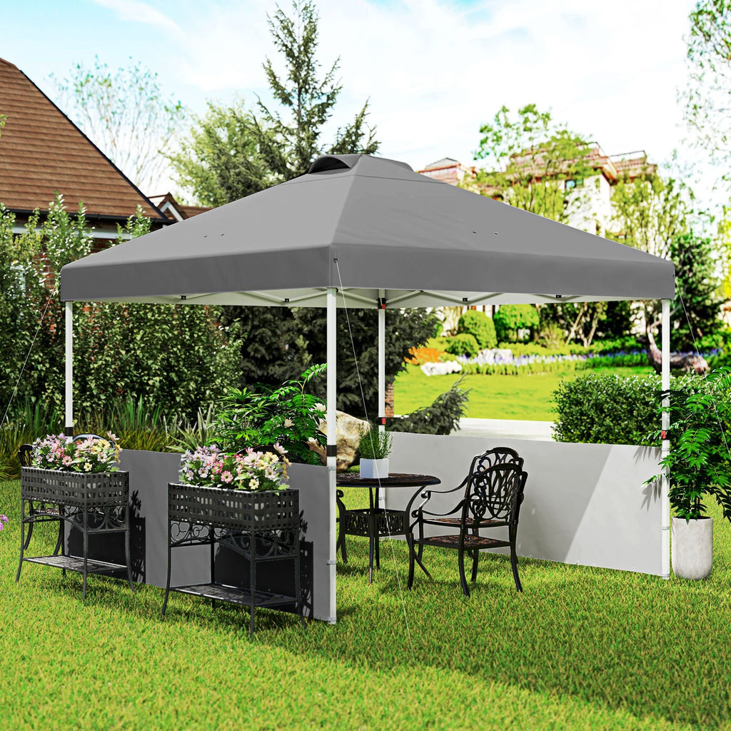 10' x 10' Pop-Up Canopy Tent - UV50+ Sun Shelter with Sidewalls & Wheeled Bag