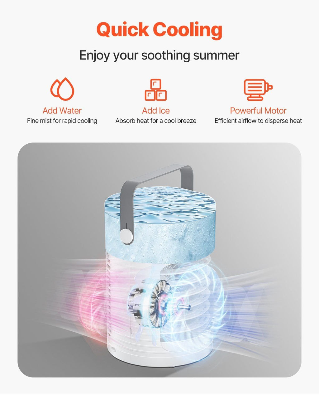 4-in-1 Portable Evaporative Air Conditioner – Remote Control with 3 Speeds