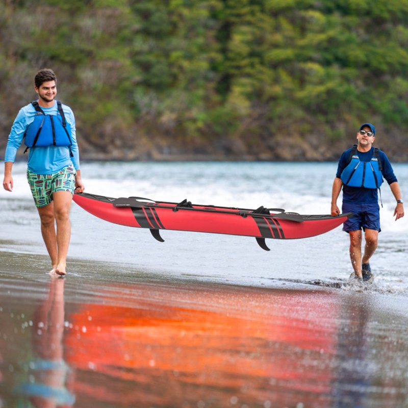 Inflatable 2-Person Kayak Set – Heavy-Duty PVC Kayak with Aluminum Oars, Adjustable Seats & Repair Kit