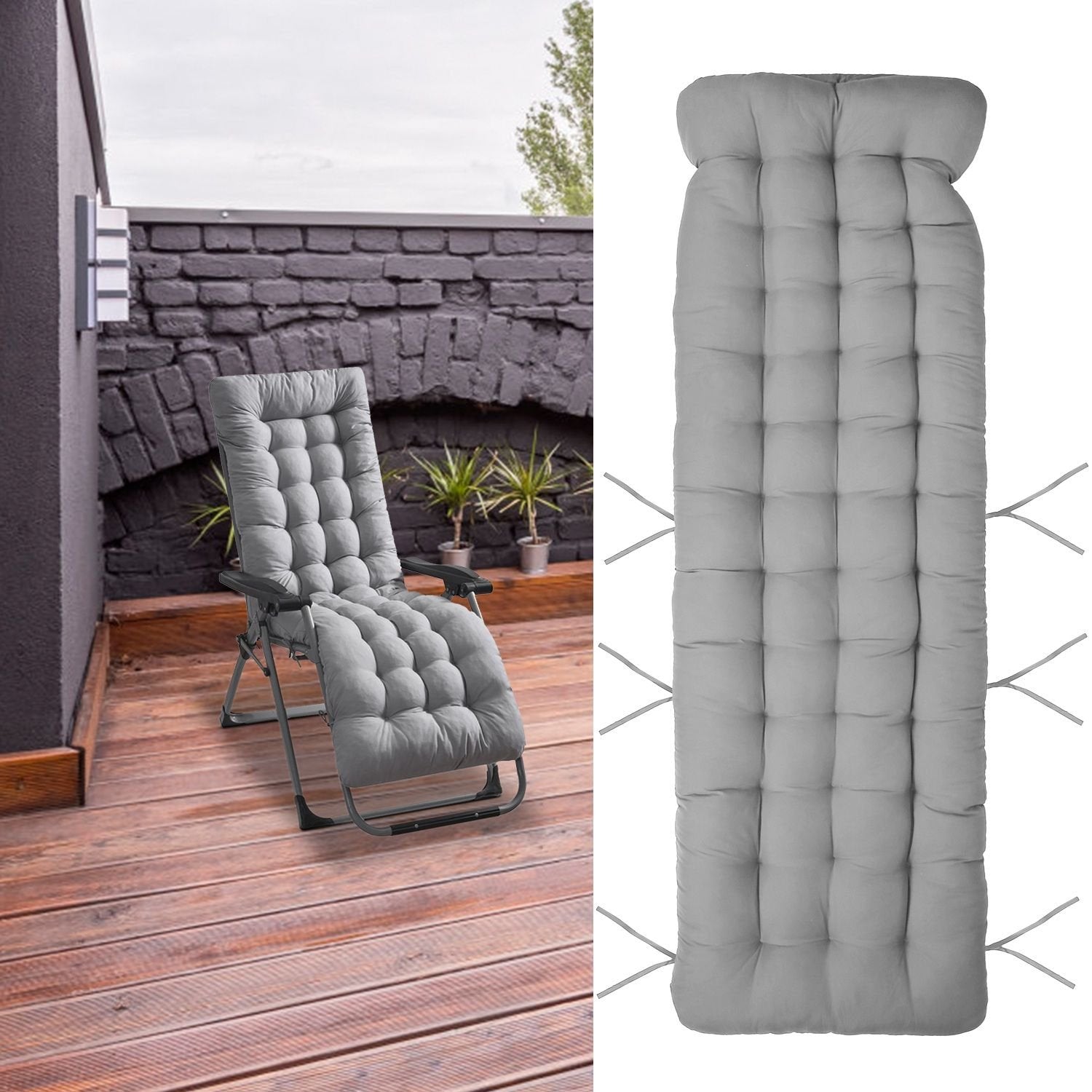 71" x 22" Plus Chaise Lounger Cushion - Outdoor Patio Recliner Pad