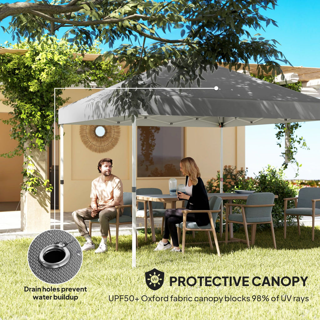 10' x 10' Pop-Up Canopy Tent - UV50+ Sun Shelter with Sidewalls & Wheeled Bag