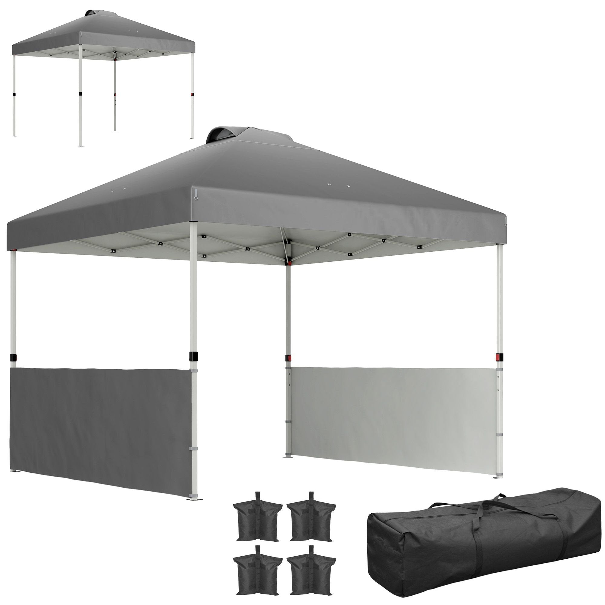 10' x 10' Pop-Up Canopy Tent - UV50+ Sun Shelter with Sidewalls & Wheeled Bag
