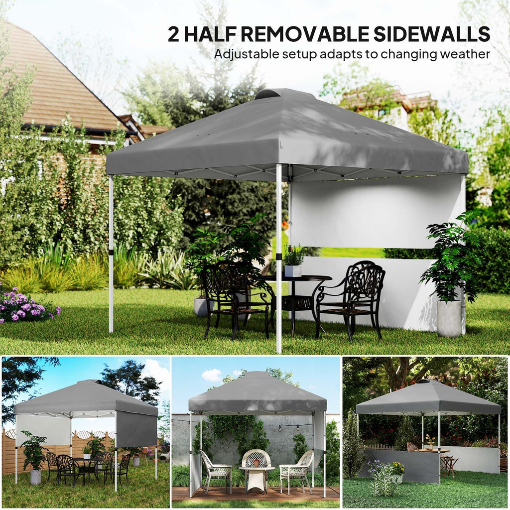 10' x 10' Pop-Up Canopy Tent - UV50+ Sun Shelter with Sidewalls & Wheeled Bag