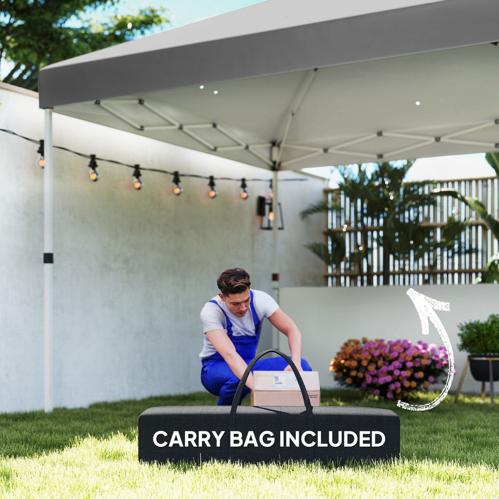 10' x 10' Pop-Up Canopy Tent - UV50+ Sun Shelter with Sidewalls & Wheeled Bag