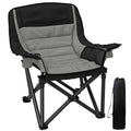 Padded Folding Camping Chair - Portable with Cup Holder & Side Pockets