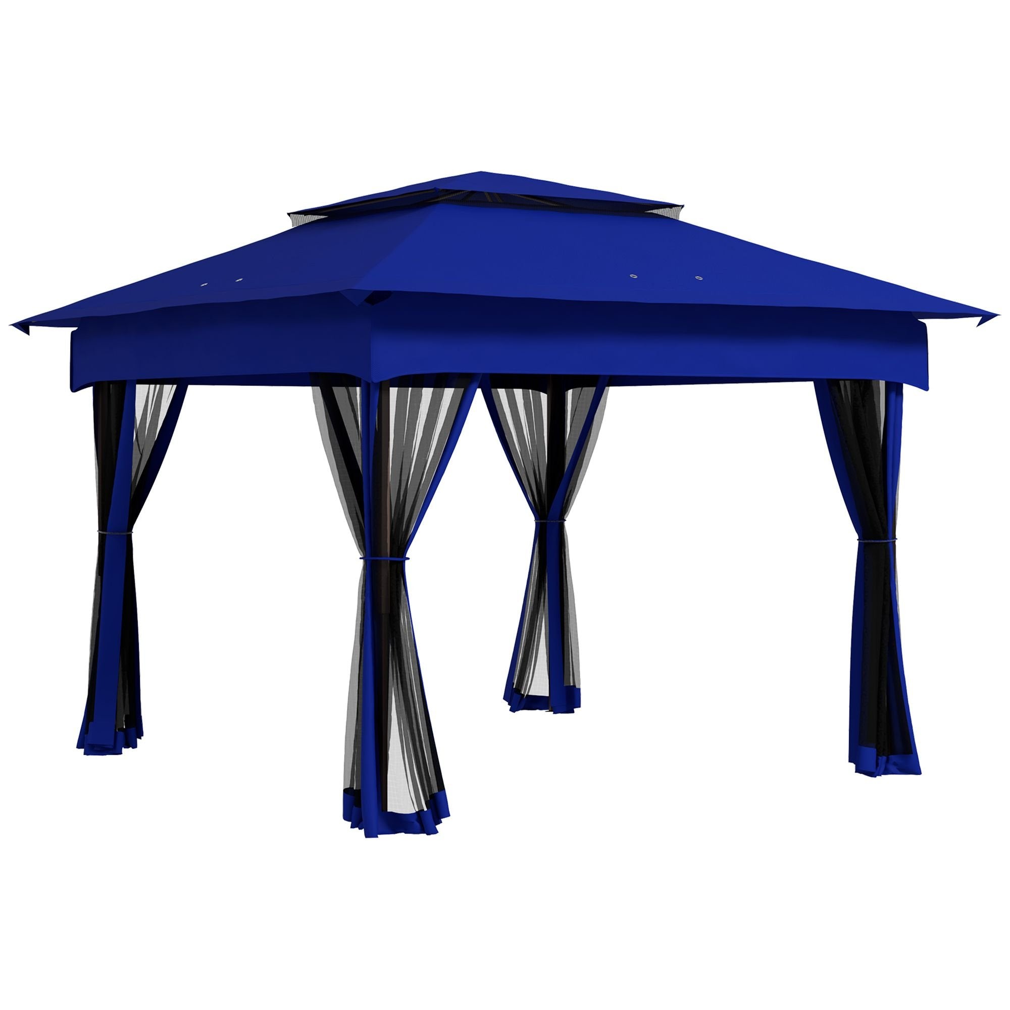 Outdoor Patio Pop Up Canopy Gazebo Shelter with Zipper Netting, Carry Bag