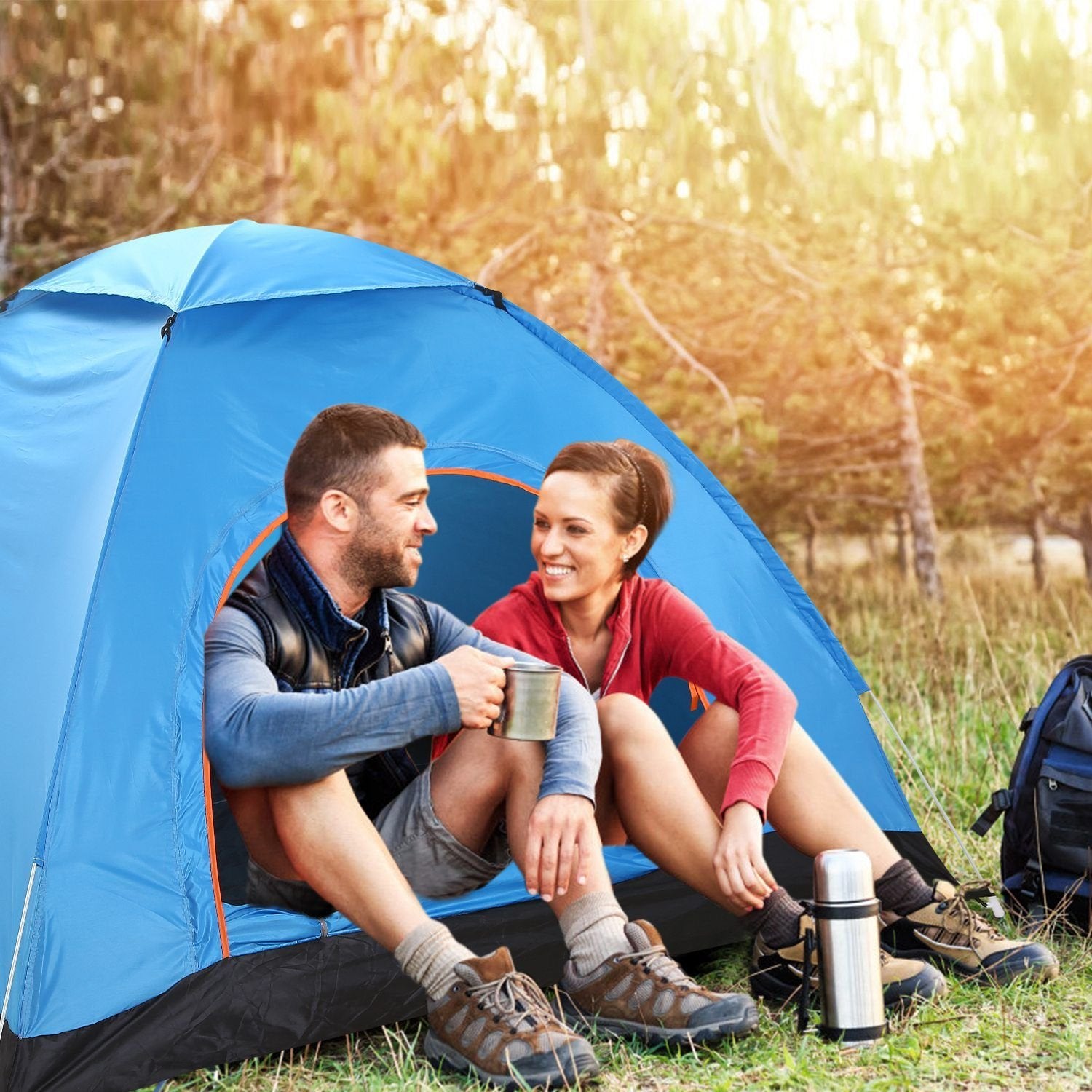 4 Persons Camping Waterproof Pop Up Tent