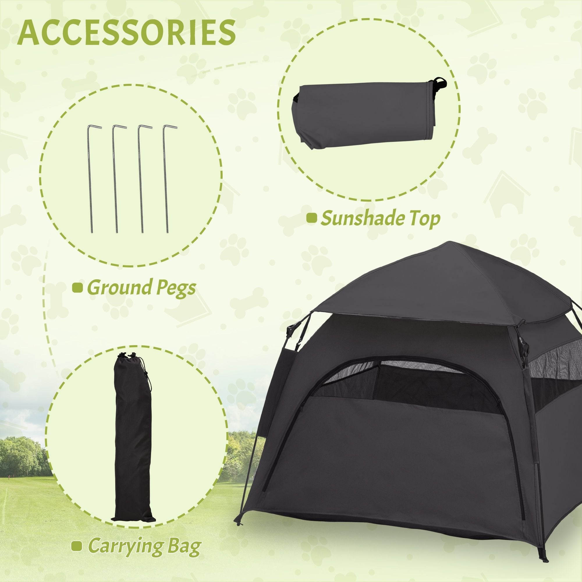 PawHut Extra Large Portable Dog Camping Tent