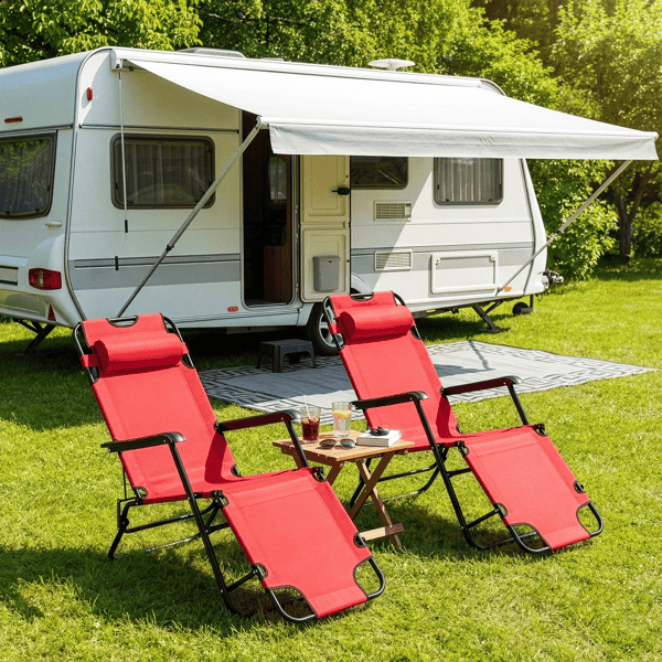 Portable Dual Purposes Extendable Folding Reclining Chair