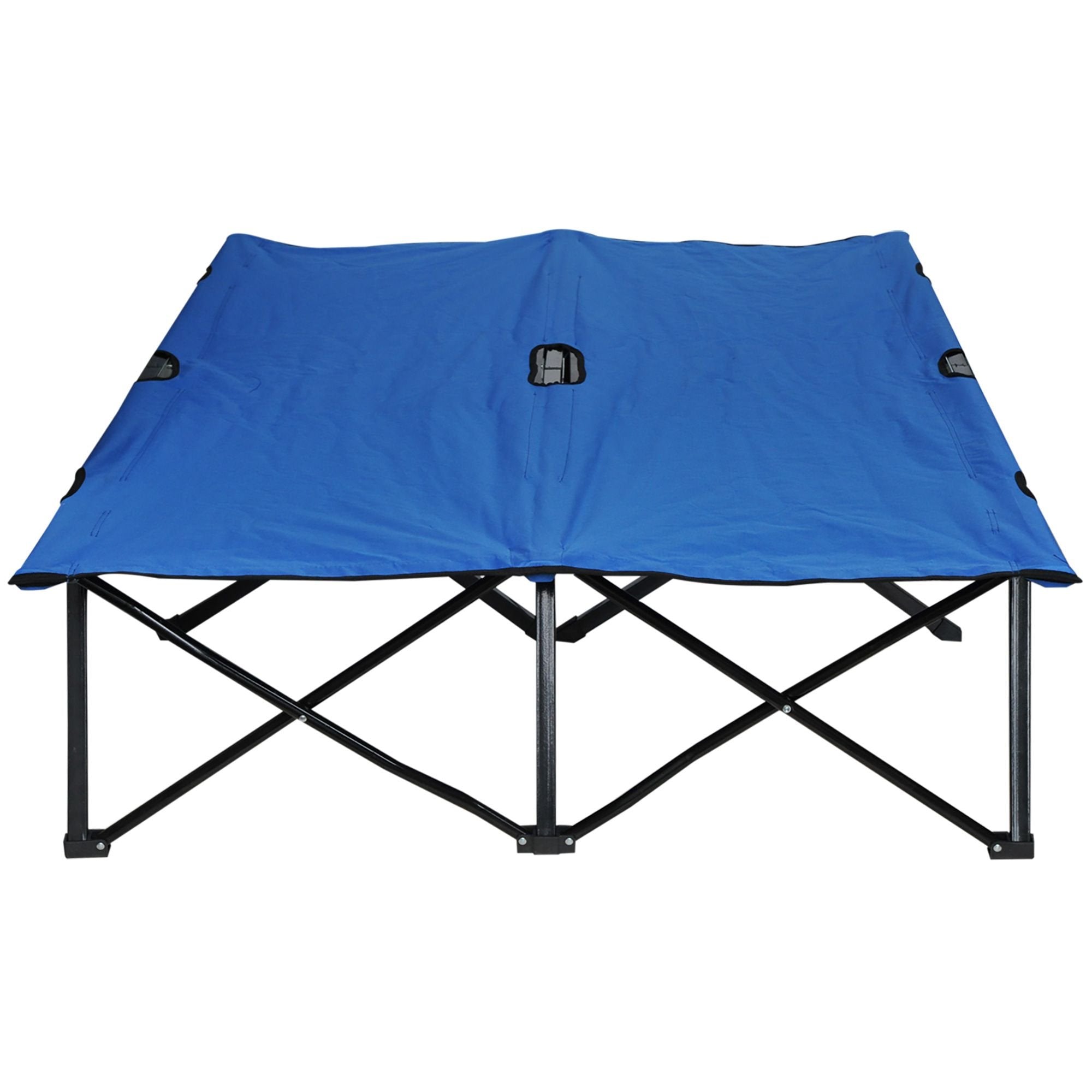 2-Person Folding Camp Cot - 50" Wide Elevated Sleeping Bed