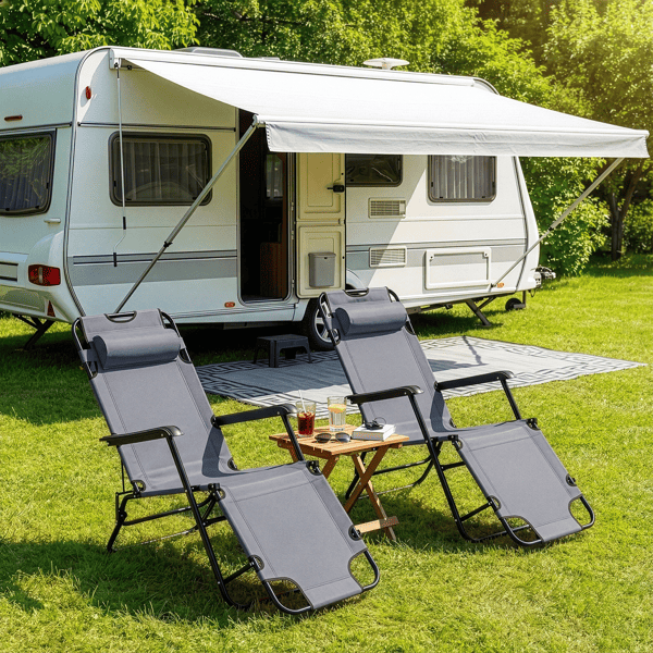 Portable Dual Purposes Extendable Folding Reclining Chair