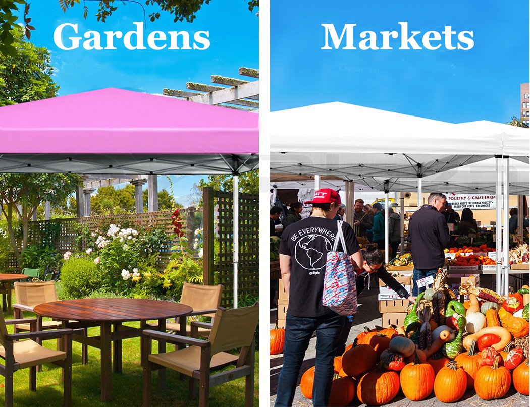 10'x20' EZ Pop Up Canopy with 6 Removable Sidewalls, Carry Bag & Weight Bags
