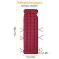 71" x 22" Plus Chaise Lounger Cushion - Outdoor Patio Recliner Pad