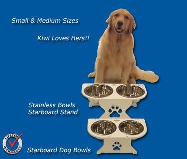 Deep Blue Marine Starboard Dog Dish w/Bowls