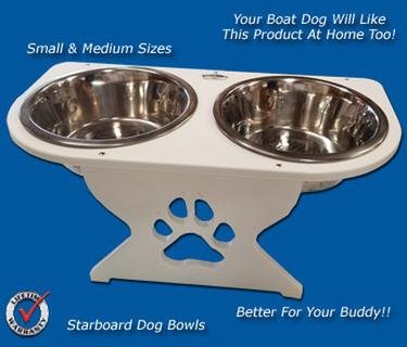 Deep Blue Marine Starboard Dog Dish w/Bowls