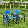 2-piece Padded Folding Chair with Storage Pockets