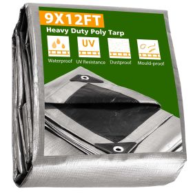 9' x 12' Heavy Duty Poly Tarp/ Silver + Black