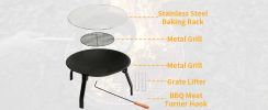 Whitsunday Wood Burning Fire Pit - BBQ Grill