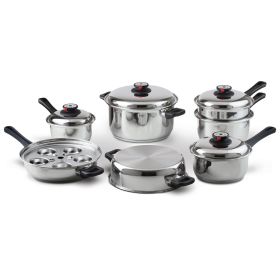 17 Pc - 9 Element Waterless Cookware