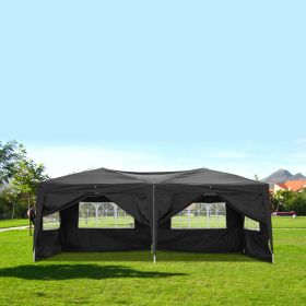 20''x 10'' Four Windows Practical Waterproof Folding Tent Black  XH