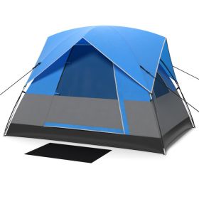 3-Person Camping Tent with Removable Floor Mat for Hiking & Travel