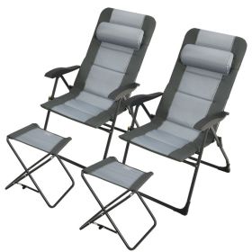 2 Pieces Folding Chair Set