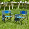 2-piece Padded Folding Chair with Storage Pockets