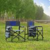 2-piece Padded Folding Chair with Storage Pockets