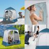 90"x90"x48'' Portable Pop-Up Shower & Changing Tent, 2-Room Instant Shelter, Blue/White