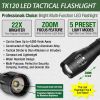 TK120 LED Tactical Flashlights with Strobe - Single Pack