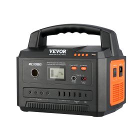 VEVOR Portable Power Station, Solar Generator 999Wh 1000W with 12 Charging Ports