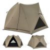 6-Sided Pop-up Family Tent with Rainfly Skylight, 3 Doors and Windows