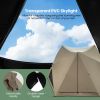 6-Sided Pop-up Family Tent with Rainfly Skylight, 3 Doors and Windows