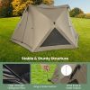 6-Sided Pop-up Family Tent with Rainfly Skylight, 3 Doors and Windows