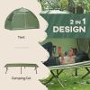 Outsunny Single-Person Off-Ground Camping Cot with Carry Bag