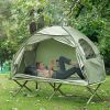 Outsunny Single-Person Off-Ground Camping Cot with Carry Bag