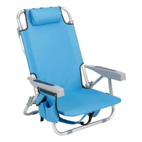 Short Oxford Cloth Beach Chair Blue