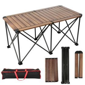 Whitsunday Heavy-Duty Outdoor Folding Dinner Table - Dark Walnut