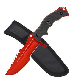 8.5" G10 Handle Hunting Tactical Military Knife Full Tang Fixed Blade - 2 Color Selection (Color: Red)