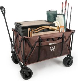 Whitsunday Moko Large Folding Wagon Cart (Color: Brown)