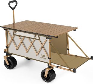 Whitsunday Collapsible Heavy Duty Wagon with Tailgate & Table & All-Terrain Wheels (Color: White)