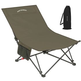 3-Level Adjustment Camping Lounge Chair (Color: Green)