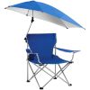 Foldable Beach Chair with Adjustable Canopy, Cup Holder, and Carry Bag