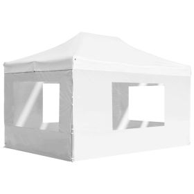 Professional Folding Party Tent with 3 Sidewalls (Color: White, size: 14.8' x 9.8')