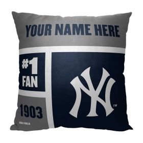 OFFICIAL MLB Color Block Personalized Pillow (Team: Yankees)