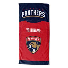 OFFICIAL NHL Jersey Personalized Beach Towel (Team: Panthers)