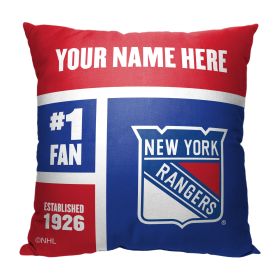 OFFICIAL NHL Color Block Personalized Pillow (Team: Rangers)