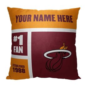 OFFICIAL NBA Color Block Personalized Pillow (Team: Heat)