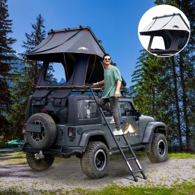 Adventurer Hard-Shell Rooftop Tent with Luggage Racks & Replaceable Rain Flies, for Trucks & SUVs (Color: Black/Gray)